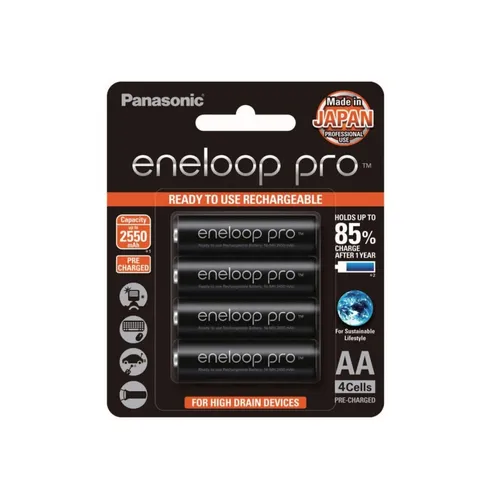 Panasonic Eneloop pro AA Rechargeable NiMH 1.2V 2550mah Batteries - 4pcs