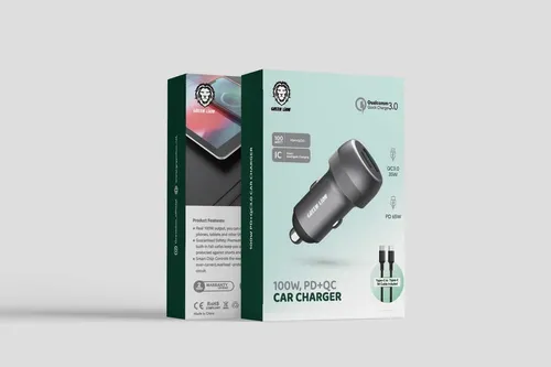 PD + QC Car Charger With Type-C To TypeC Cable