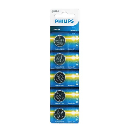 Philips CR2025 3V Lithium Coin Cell Battery (05pcs)
