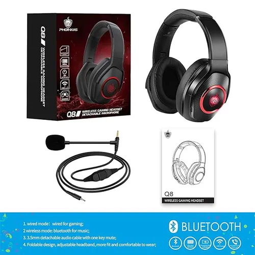 PHOINIKAS Q8 Gaming Headphone with Removable Microphone