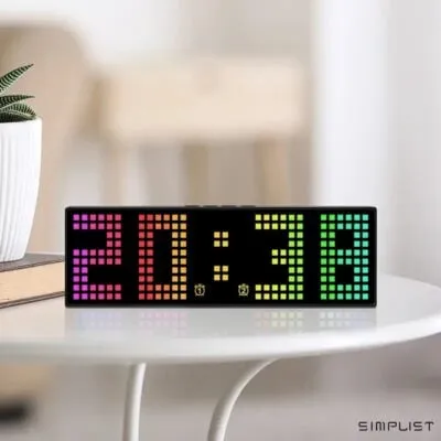 PixelTime S1 RGB Digital Desktop Clock – Auto Changing Colours