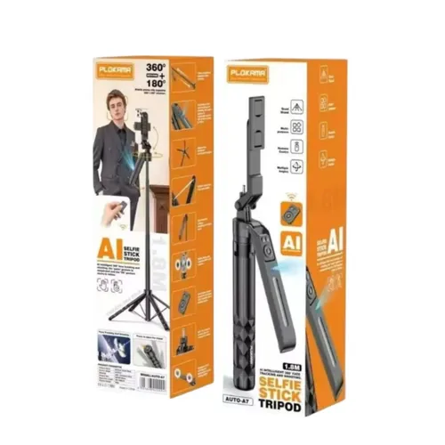Plokama Auto-A7 AI 360° Rotating Tripod Portable Selfie Stick