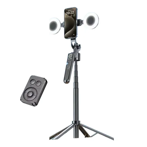 Plokama Auto-A7 pro AI 360° Rotating Tripod Portable Selfie Stick with Automatic AI Face Tracking With LED Fill Light