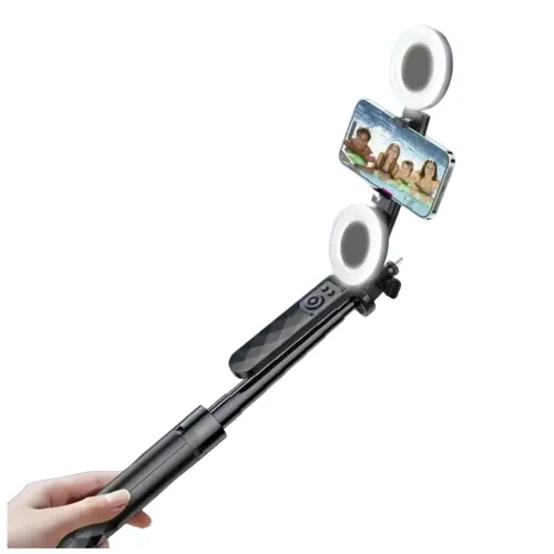 Plokama Live-P10 Pro Selfie Stick Tripod With LED Fill light And Bluetooth Remote