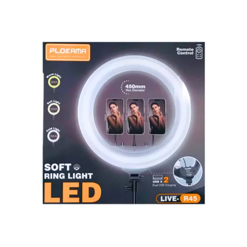 Plokama R45 45CM Soft LED RGB Ring Light