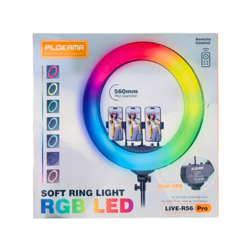 Plokama R56 Pro 56CM Soft LED RGB Ring Light