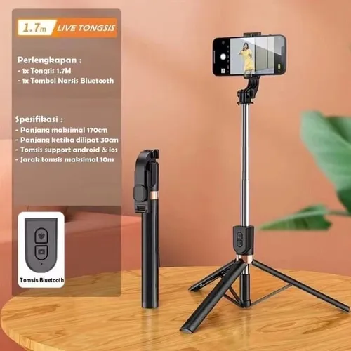 PLOKAMA Selfie Stick Live-K9 LED Wireless Tripod