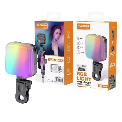 Plokama U80 Pro Portable RGB LED Light – Mini Photography Lamp Video Light for Mobile