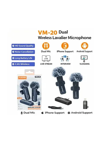 Plokama VM-20 Dual Wireless Lavalier Microphone