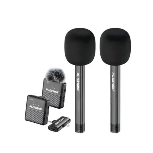Plokama WM-60 Wireless Lavalier Microphone & Handheld Stick