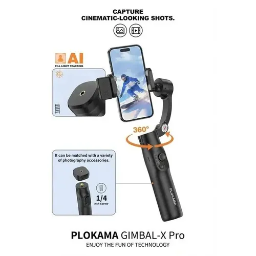 PLOKAMA-x5 Pro Tripod AI with Ring Magnetic for Smartphone Gimbal