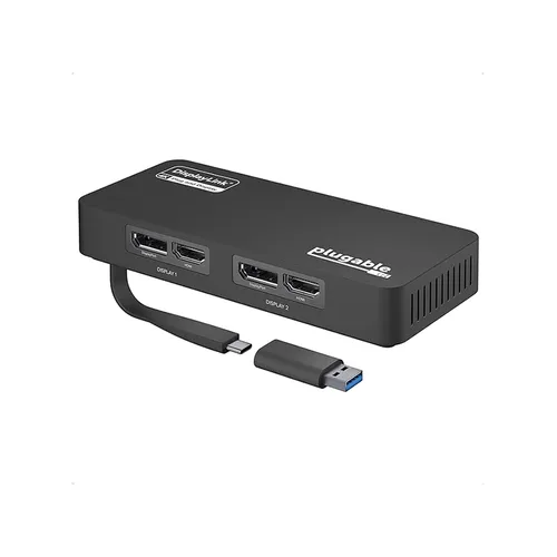 Plugable 4K DisplayPort and HDMI Dual Display USB-C Adapter