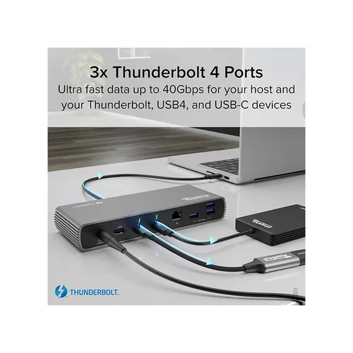 Plugable TBT4-UDX1-UK 11 in 1 Thunderbolt 4 Laptop Docking Station