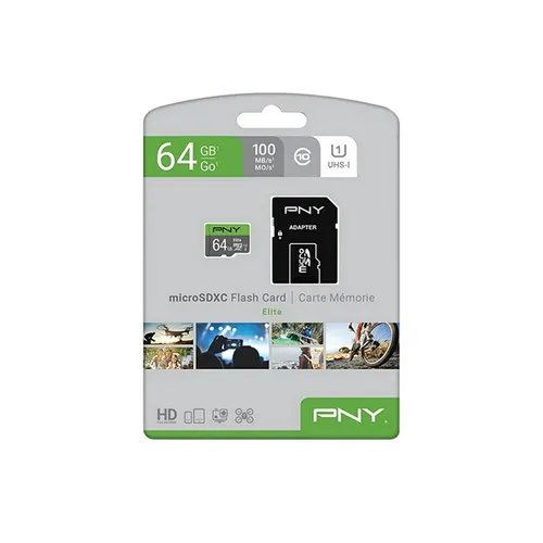 PNY 64GB Elite Class 10 U1 micro SDXC Flash Memory Card