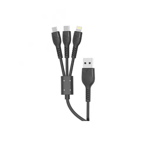 Porodo 1.4M 3-in-1 Lightning, Type-C and Micro USB Cable