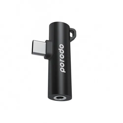 Porodo 2A Dual Port Type-C and 3.5mm Adapter