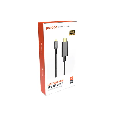 Porodo 4K HDMI to Lighting Braided Cable