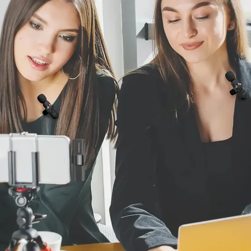 Porodo Audix Pro Lavalier Dual Microphone for USB-C Devices with Lightning Converter Adapter