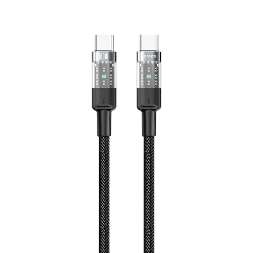 Porodo Braided 100W PD C to C Fast Charging Cable with Transparent Head 1.2M