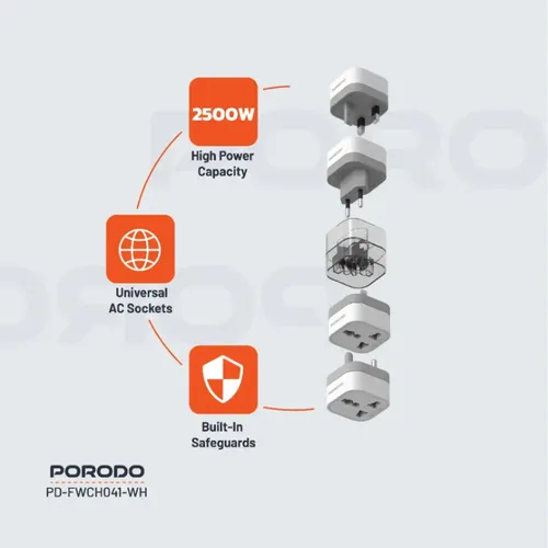 Porodo FWCH041 Universal Travel Adapter