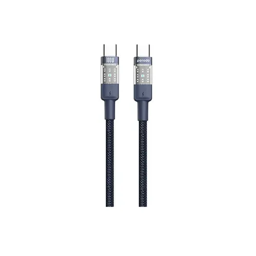 Porodo PD100W USB-C to USB-C Fast Charging Transparent Cable