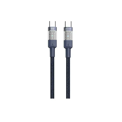 Porodo PD100W USB-C to USB-C Fast Charging Transparent Cable