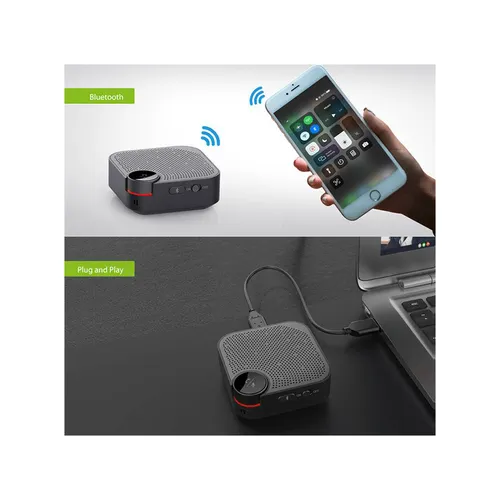 Porodo Wireless Bluetooth Conference Speaker with 3M Distance Omni-Directional Audio Pickup