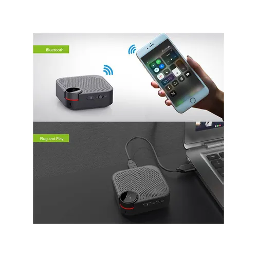Porodo Wireless Bluetooth Conference Speaker with 3M Distance Omni-Directional Audio Pickup