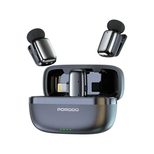 Porodo Wireless Lavalier Microphone for iPhones with Lightning Connector