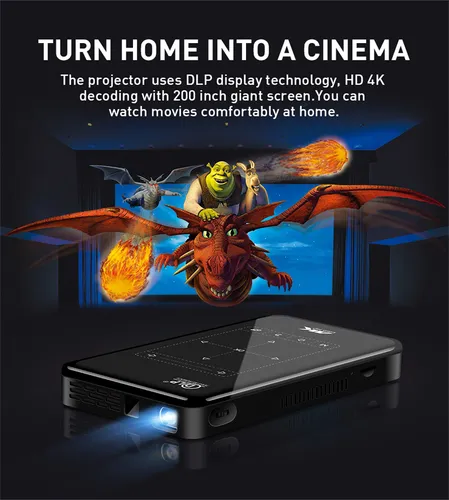 Portable Mini Projector With 4K and 3D Support -P09-ii