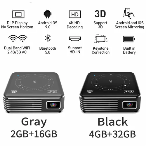 Portable Mini Projector With 4K and 3D Support -P11