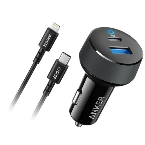 POWERDRIVE CLASSIC PD 2 WITH C TO LIGHTNING CABLE BLACK Car Charger