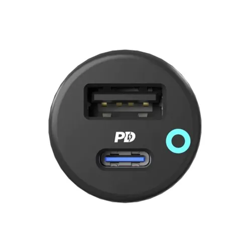 Powerology 32W Dual Port USB Car Charger with USB-C to Lightning Cable – PCCSR006