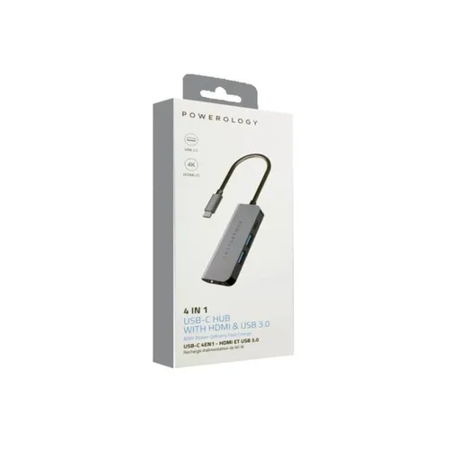 Powerology 4 in 1 USB-C Hub with HDMI and USB 3.0