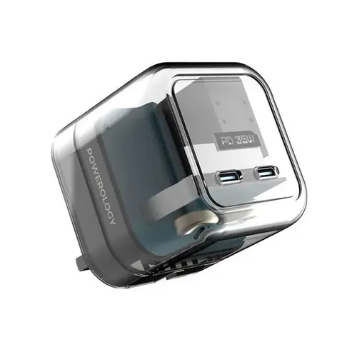 Powerology Crystalline Series 35W Dual PD GaN Charger With Folding Plugs
