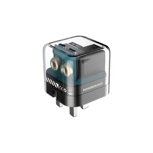 Powerology Crystalline Series Dual 35W PD GaN Charger With Folding Plugs – PWCUQC020