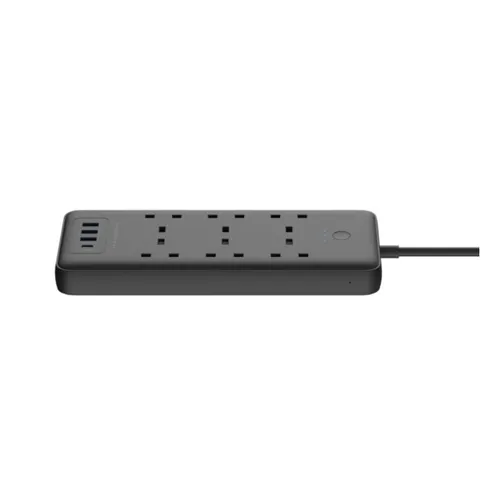 Powerology PSMSUPDBK 6 Power Socket 3250W 3 USB + 1 PD Multiport Power Extension