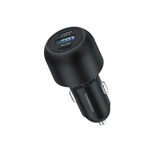 Powerology Ultra Quick 130W Dual USB-C with USB-A Car Charger