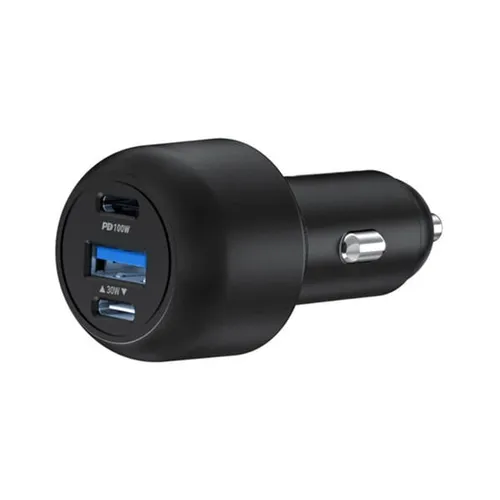 Powerology Ultra Quick 130W Dual USB-C with USB-A Car Charger