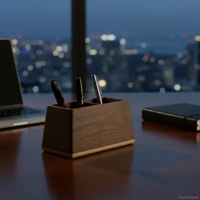Premium Walnut Dual Pen Holder – The “C” Collection