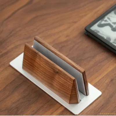 Premium Walnut Vertical Laptop Stand – “C”Level Collection