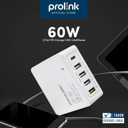 Prolink PDC56001-A 60W 5-Port USB PD Charger