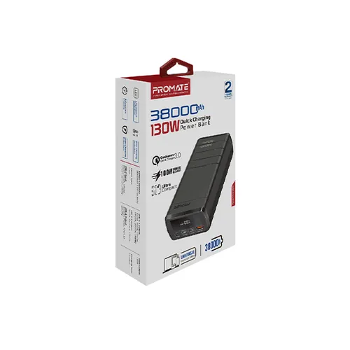 Promate 130W Quick Charging 38000mAh Power Bank