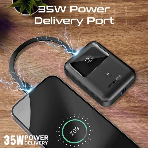 Promate PowerPod 10 10000mAh 35W Fast Charging Power Bank