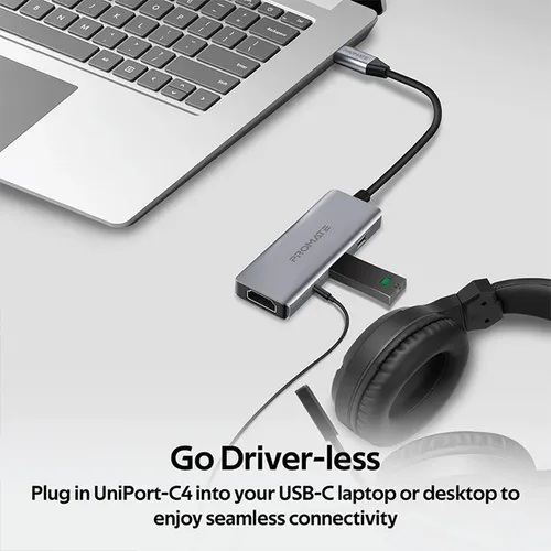Promate UniPort-C4 High Speed 4-in-1 USB-C Hub