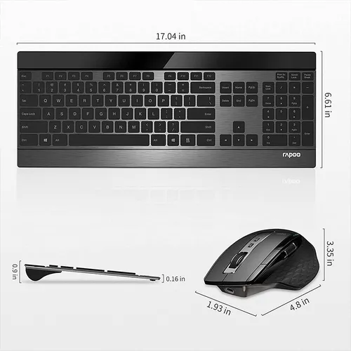 Rapoo 9900M Multi-Mode Wireless Ultra Slim Keyboard and Mouse