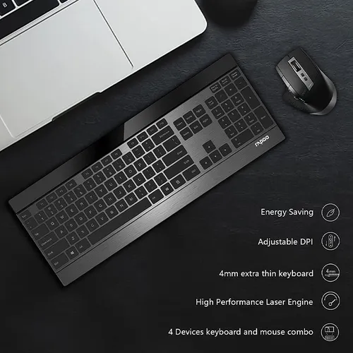 Rapoo 9900M Multi-Mode Wireless Ultra Slim Keyboard and Mouse