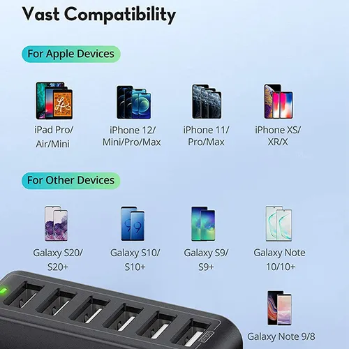 Ravpower 60W 6 Port USB Wall Charger