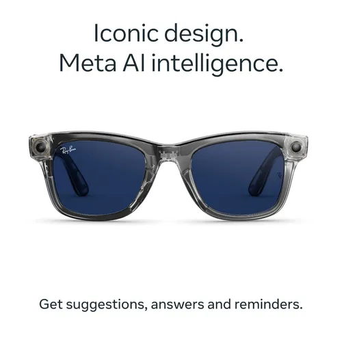 Ray-Ban RW4012 Meta (Gen 2) Wayfarer – Shiny Transparent Grey – Clear/Sapphire Transition