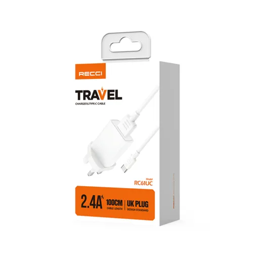 Recci RC61UC Travel Charger And USB-A Type-C Cable